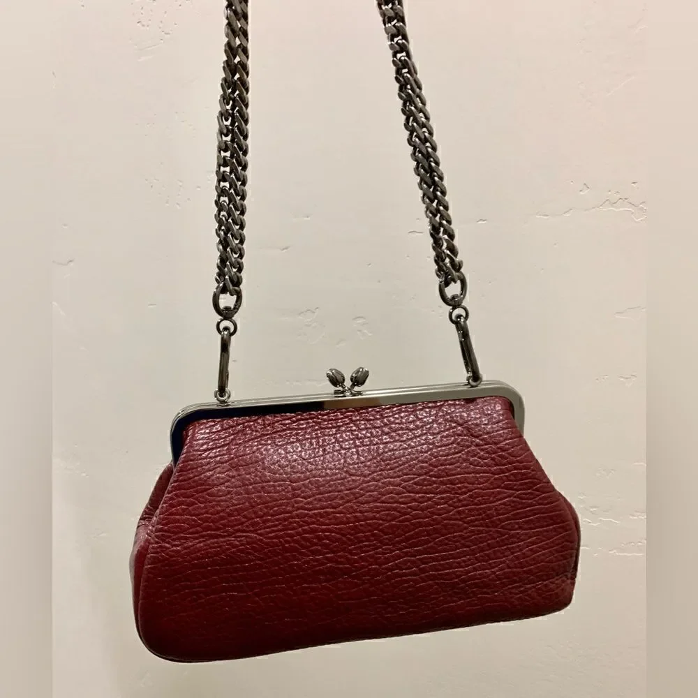 Handmade Genuine Premium Cowhide “Tulip” Kisslock Wristlet/Shoulder Bag